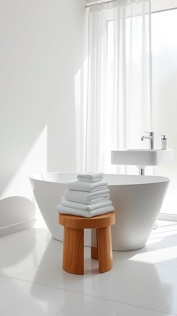 elegant minimalist bathroom textiles
