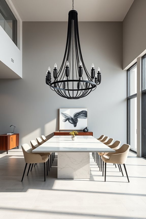 elegant minimalist dining chandeliers