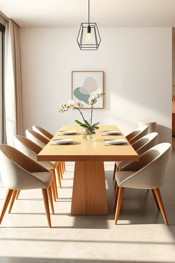 elegant minimalist dining space