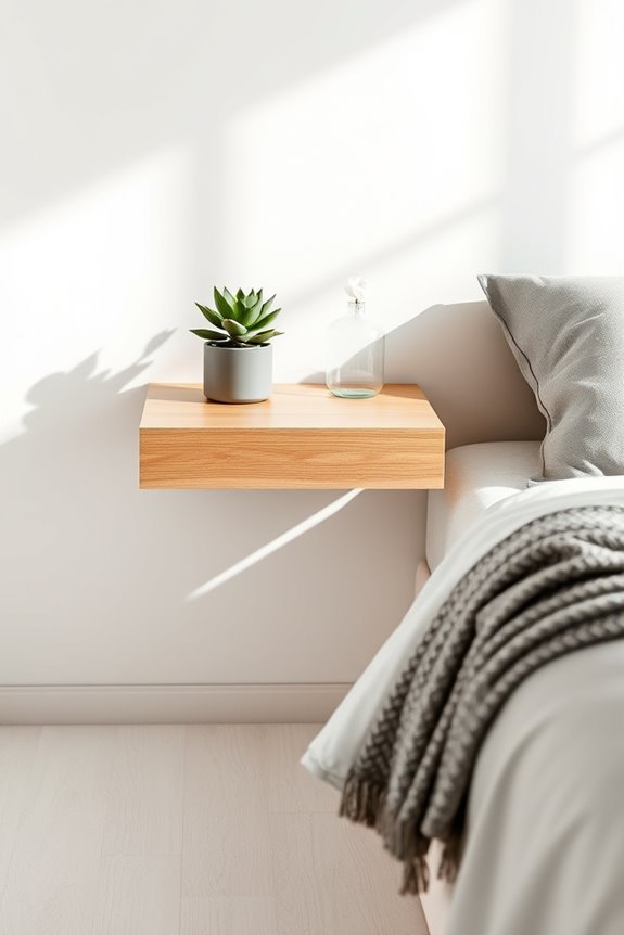 elegant minimalistic floating nightstand