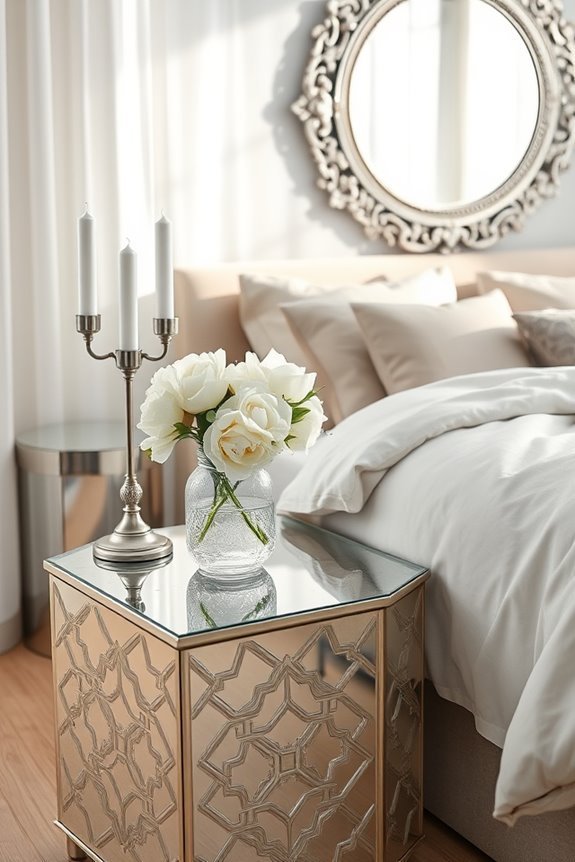 elegant mirrored accent tables