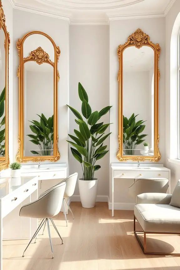 elegant mirrors enhance ambiance