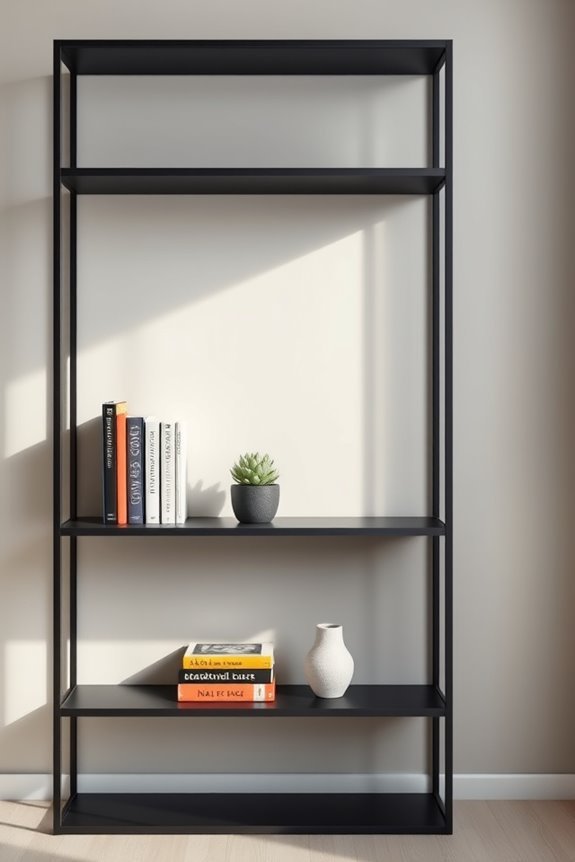elegant modern black bookshelves
