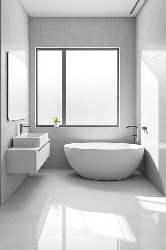 elegant monochromatic bathroom design