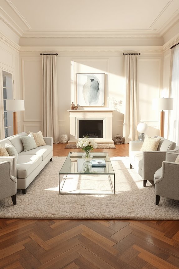 elegant monochromatic living room