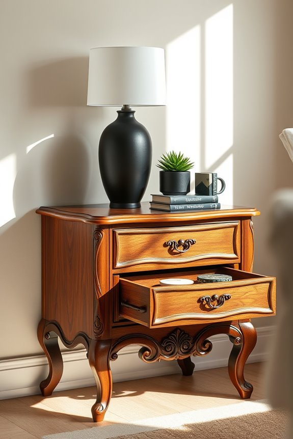 elegant nightstands with trim