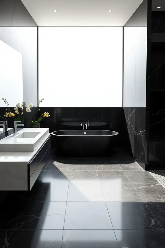 elegant open concept granite bathrooms