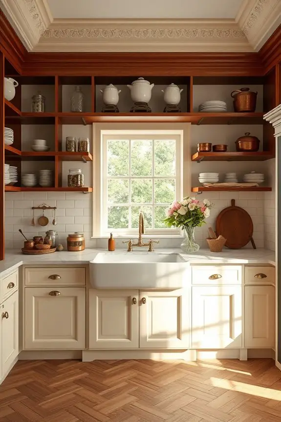 elegant open shelf organization