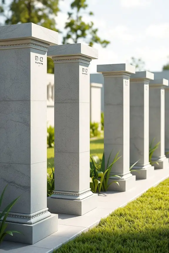 elegant ornamental concrete pillars