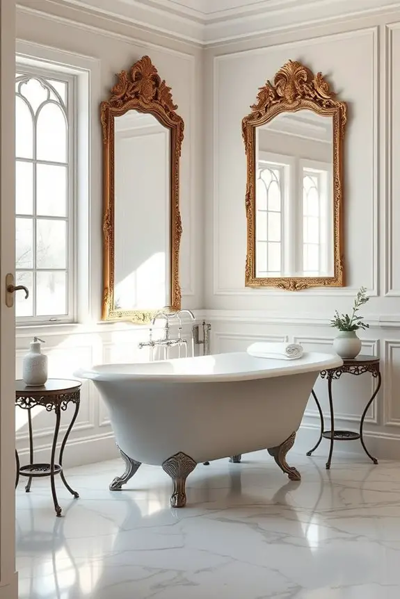 elegant ornate mirror placement