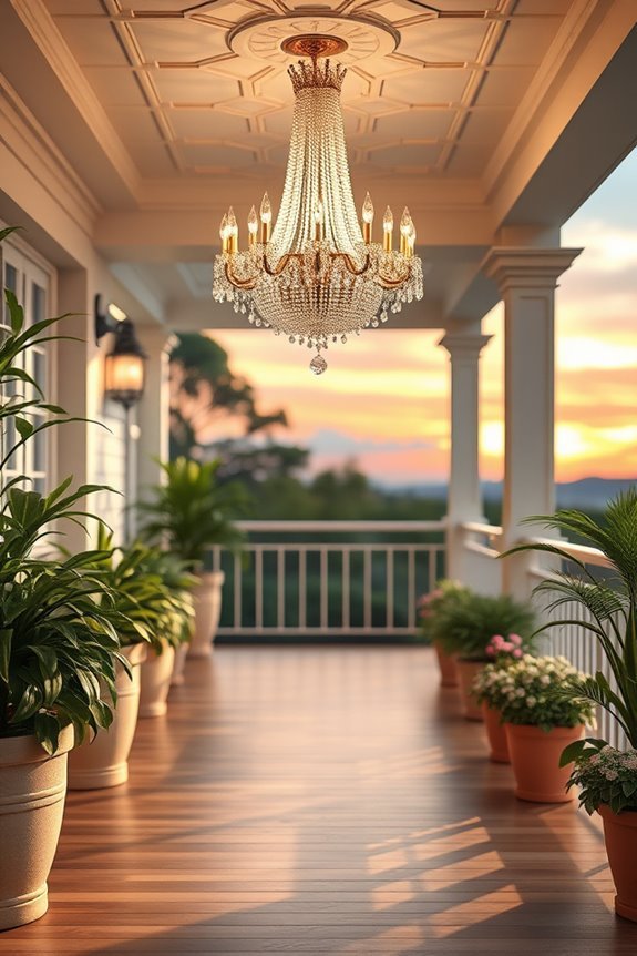 elegant outdoor chandelier lighting