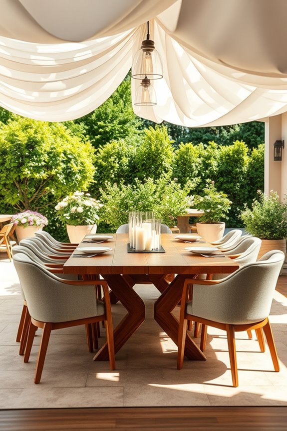 elegant outdoor dining setup