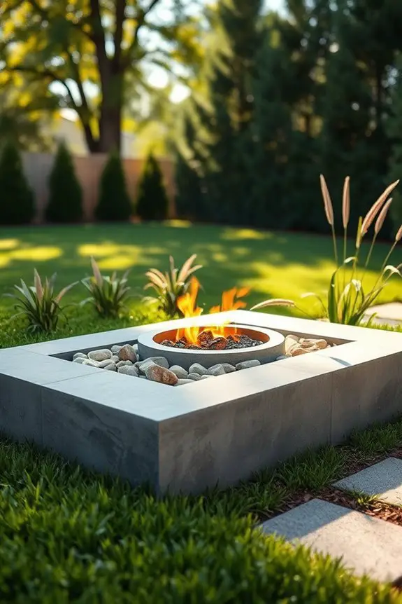 elegant outdoor fire feature
