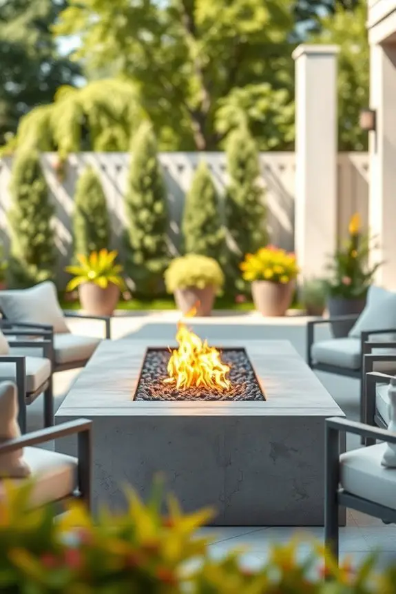 elegant outdoor fire table