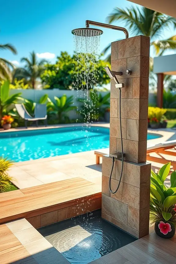 elegant outdoor shower designs