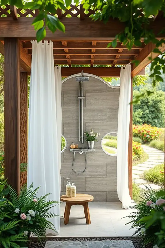 elegant outdoor shower sanctuary