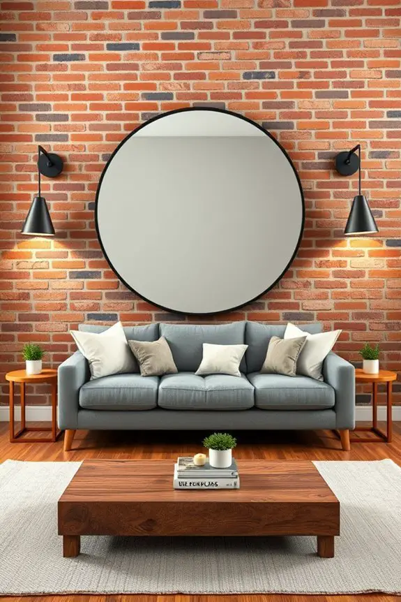elegant oversized mirror placement