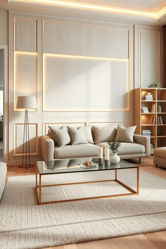 elegant paneling with lighting