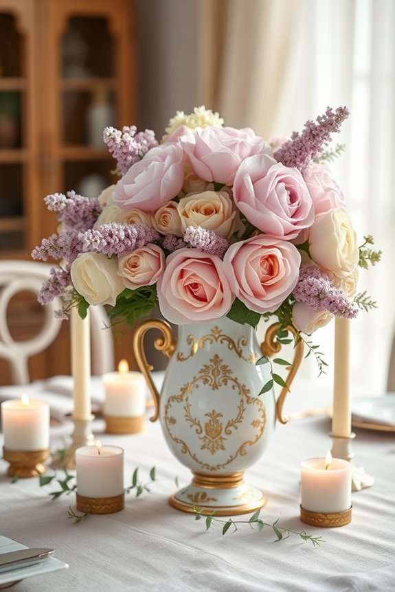 elegant pastel floral arrangements