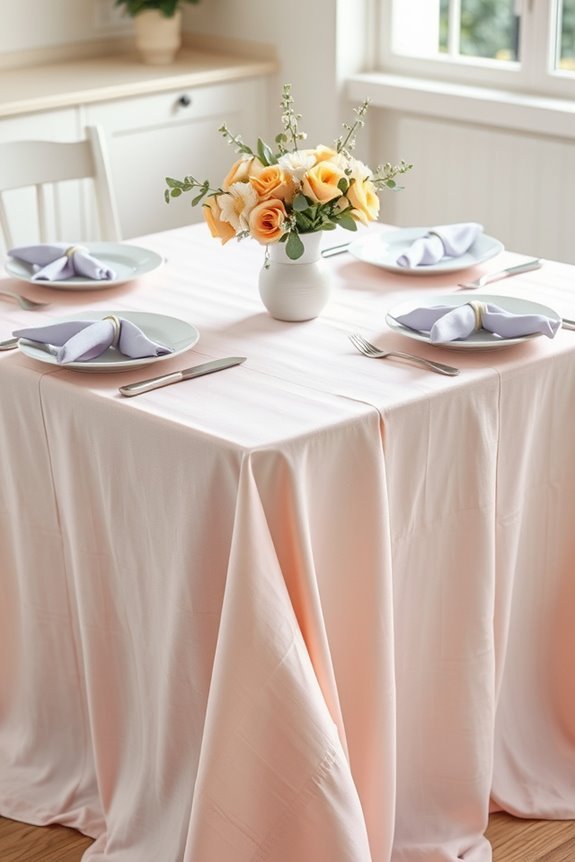 elegant pastel table linens