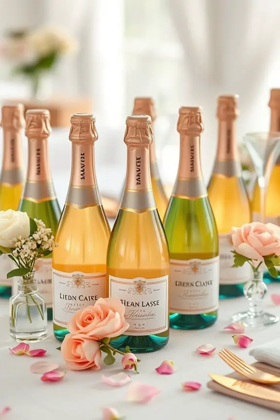 elegant personalized champagne favors