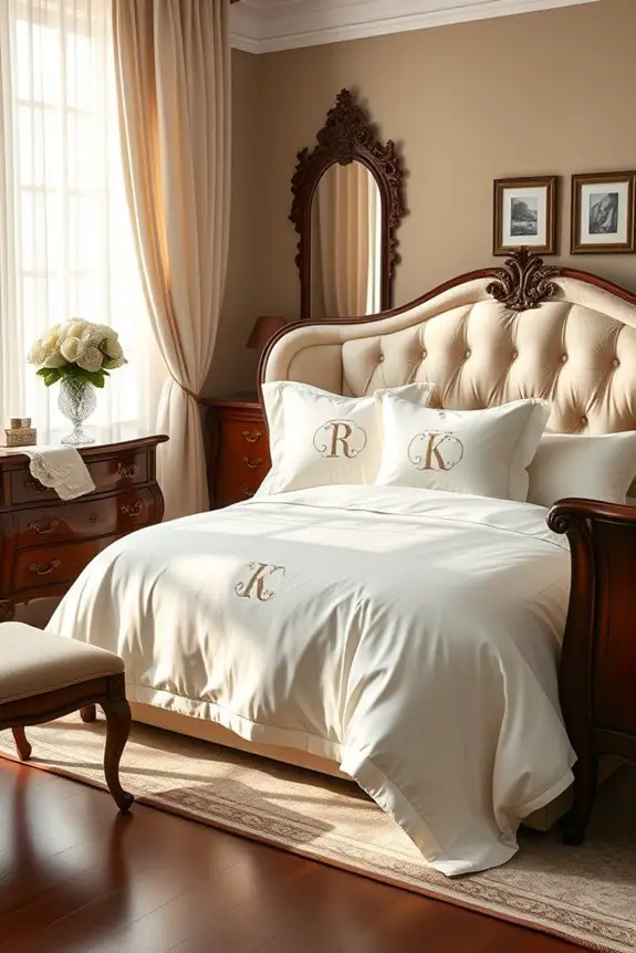 elegant personalized monogrammed linens