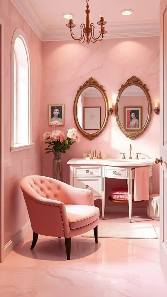 elegant pink accent chairs