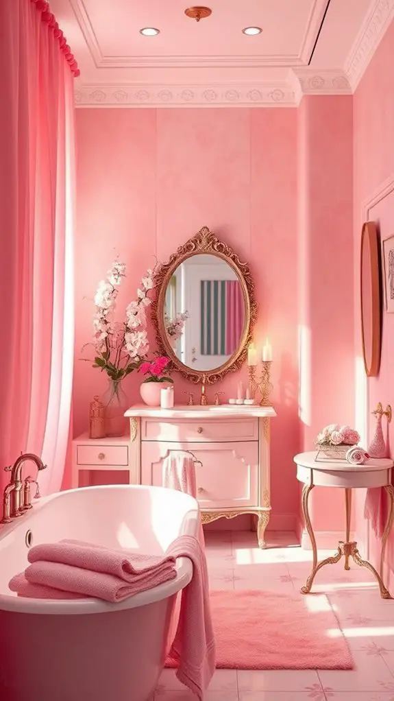 elegant pink bathroom decor