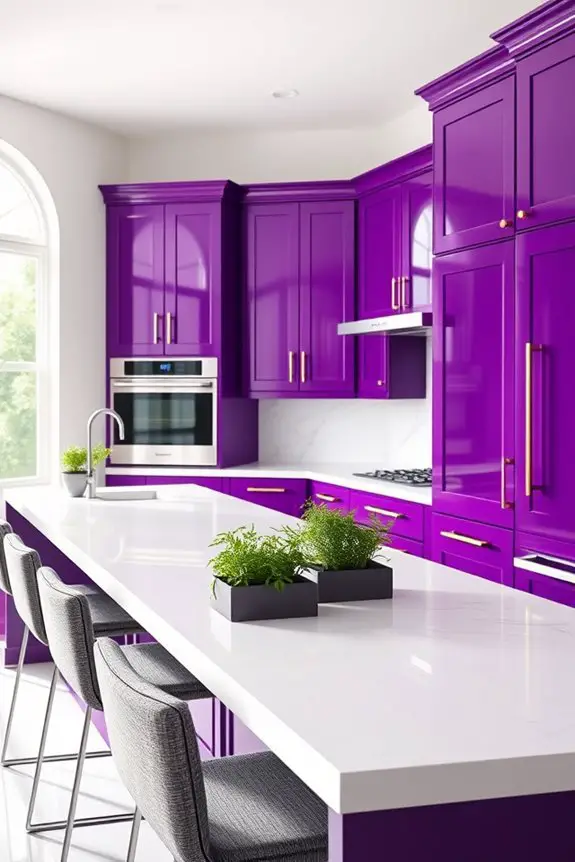 elegant purple kitchen cabinets