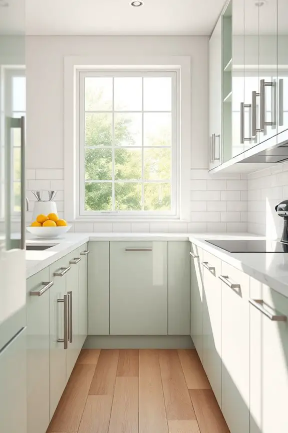 elegant reflective easy clean cabinetry