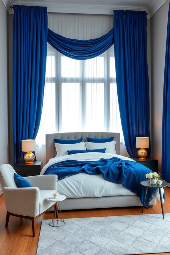 elegant royal blue curtains