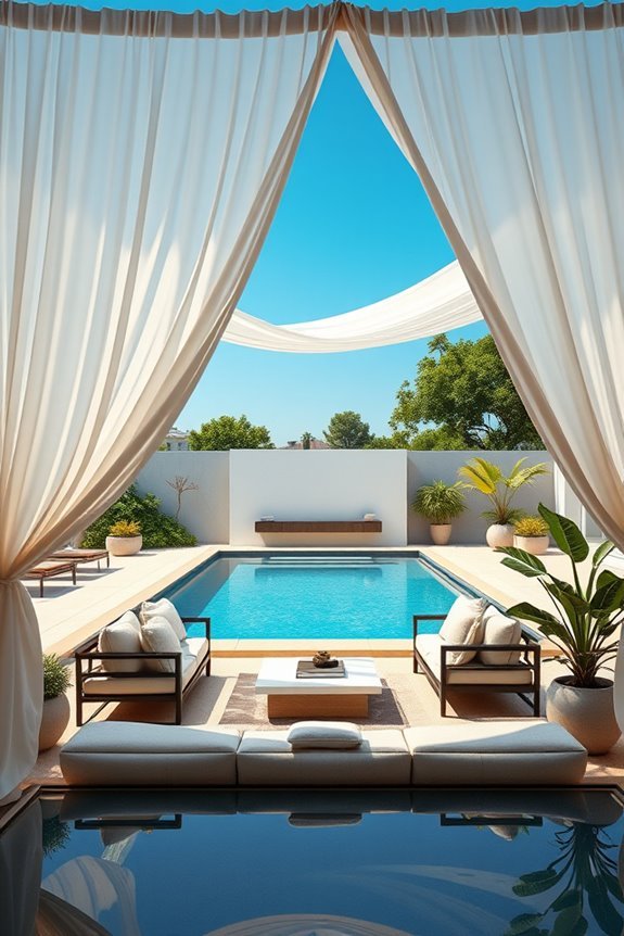 elegant shaded pool retreat