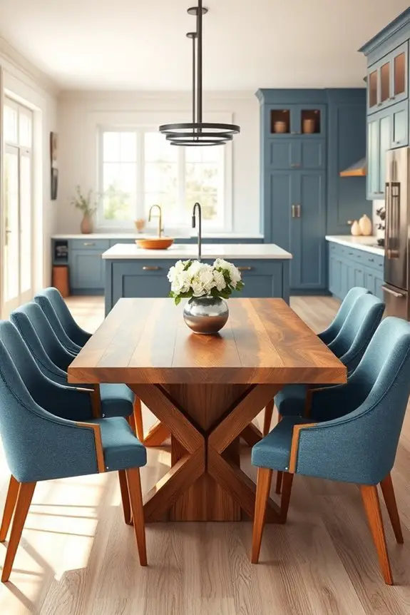 elegant slate blue walnut set