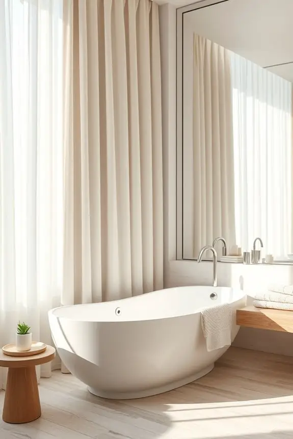 elegant soft bathroom drapery