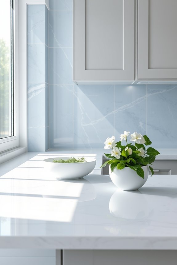 elegant soft blue tiles