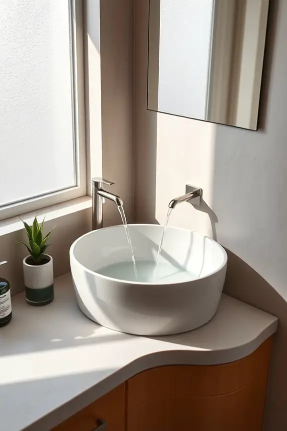 elegant space saving corner basins