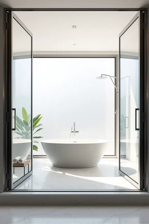 elegant space saving glass doors