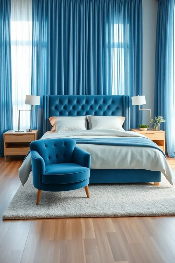 elegant steel blue curtains