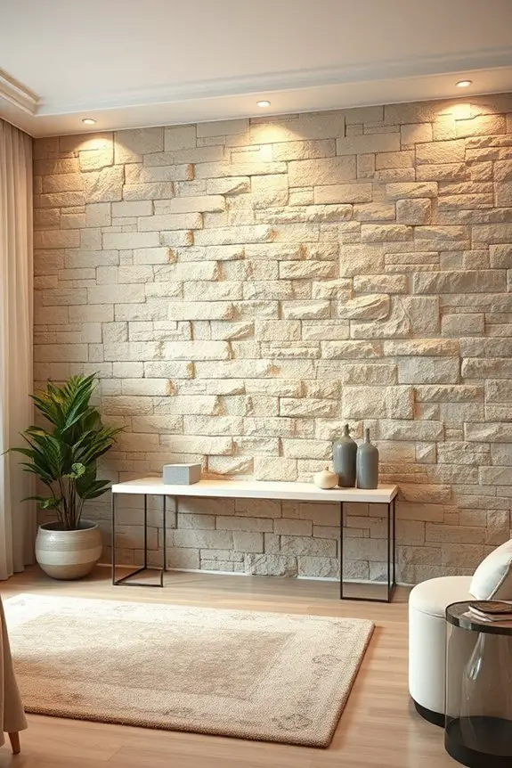 elegant stone wall lighting