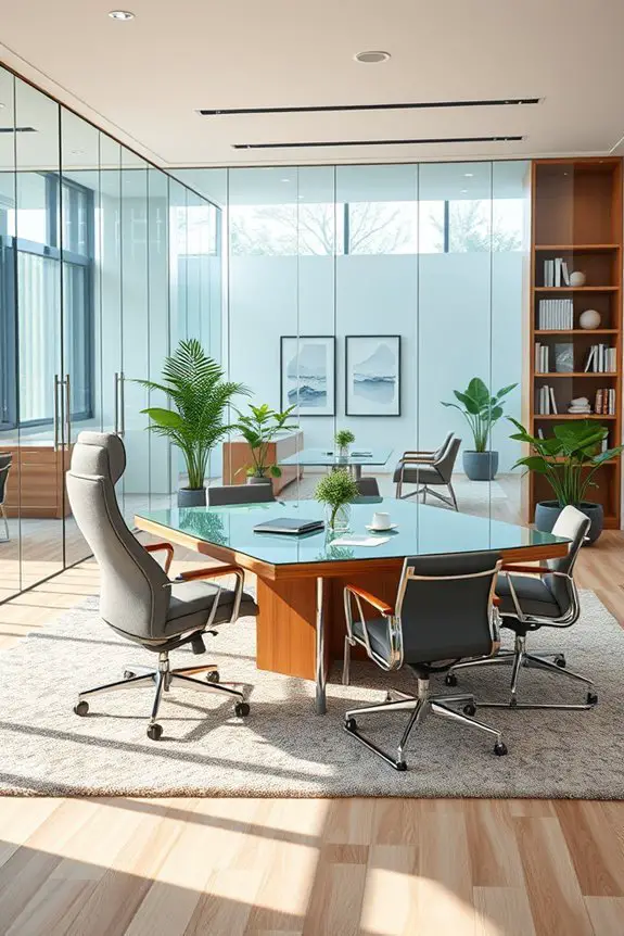 elegant transparent office spaces