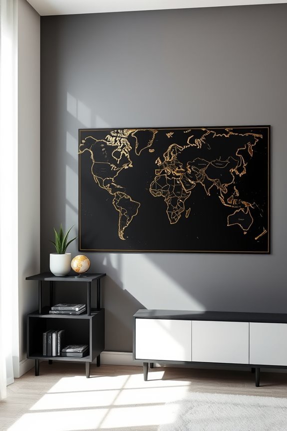 elegant travel map decor