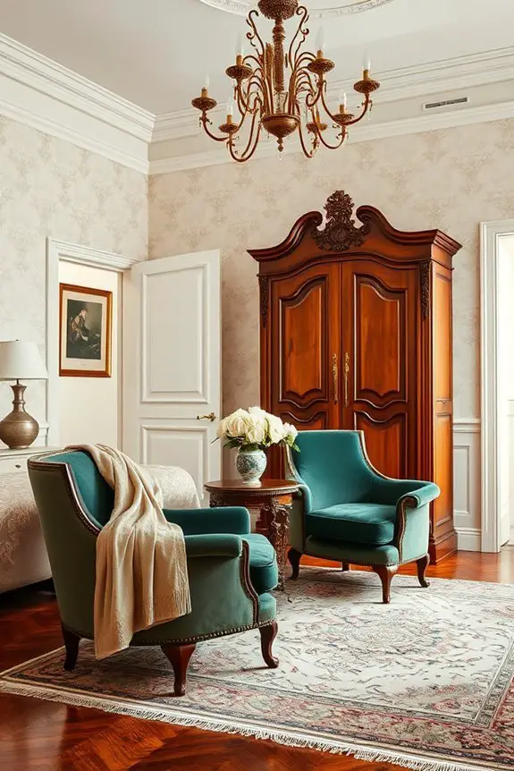 elegant upholstered statement armchairs