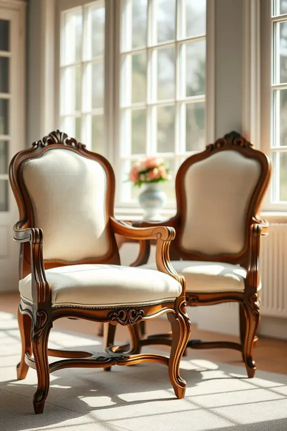 elegant vintage french chairs