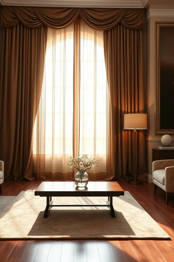 elegant warm brown drapes