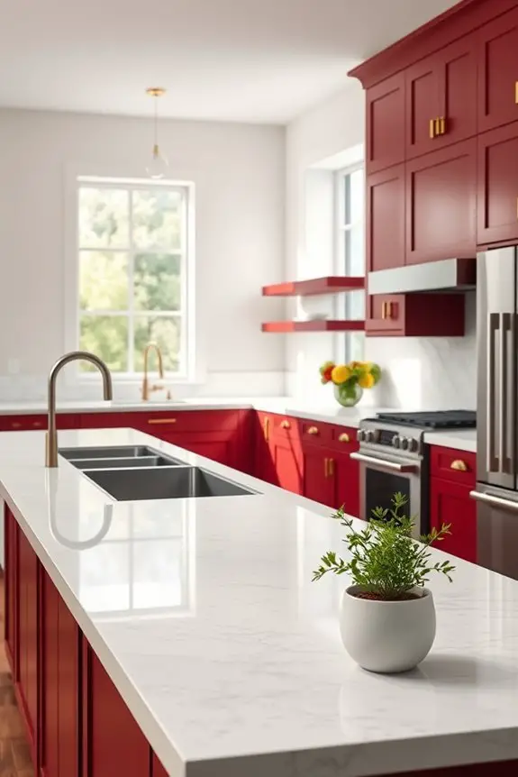 elegant warm burgundy accents