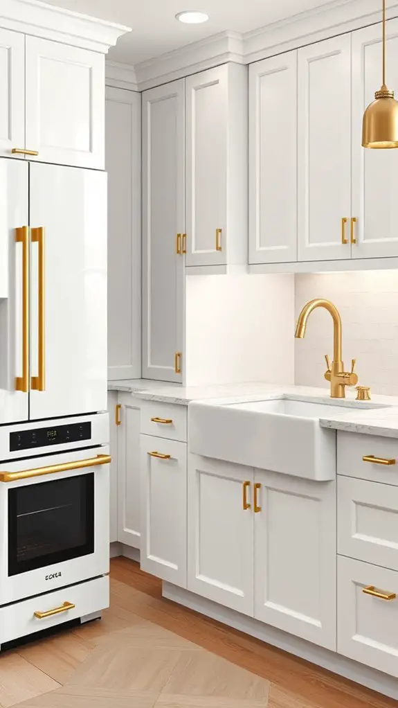 elegant white and gold appliances