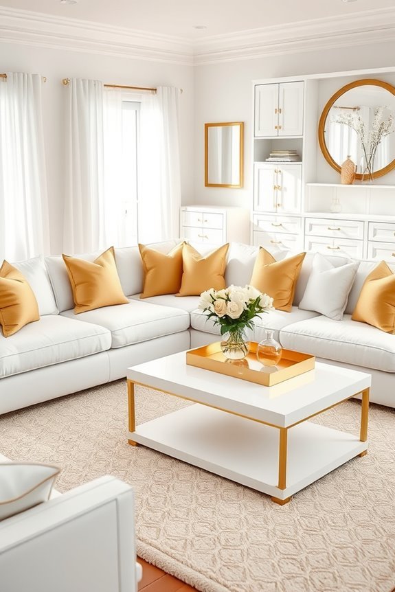 elegant white and gold
