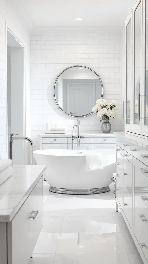 elegant white and silver