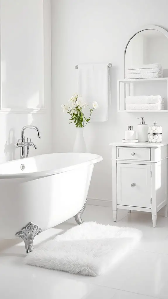 elegant white bathroom accessories