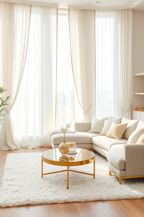 elegant white curtains accentuated